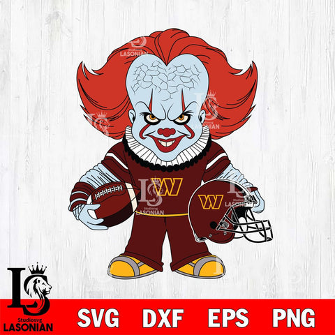 Washington Football Team Pennywise Horror Sport Svg Eps Dxf Png File, NFL svg, Digital Download, Instant Download