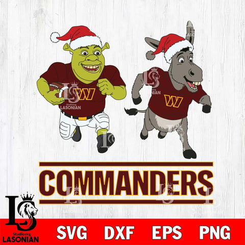 Washington Football Team Shrek and Donkey Football Cricut,Christmas SVG DXF EPS PNG FILE, Digital Download,Instant Download, Silhouette