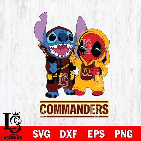Washington Football Team Stitch And Deadpool Cute Svg Eps Dxf Png File, Digital Download, Instant Download