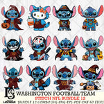 Washington Football Team Stitch Horror Bundle 12 SVG Eps Dxf Png File, Bundle NFL svg, Digital Download, Instant Download