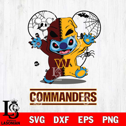 Washington Football Team Stitch Horror Halloween 2 Svg Eps Dxf Png File, Digital Download, Instant Download