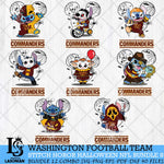 Washington Football Team Stitch Horror Halloween Bundle 8 Svg Eps Dxf Png File, Digital Download, Instant Download