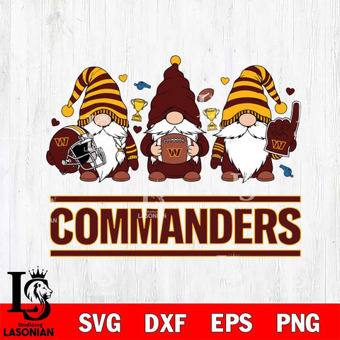 Washington Football Team Three Gnome File Cut, NFL SVG, Digital Download , CHRISTMAS Criucut , Silhouette