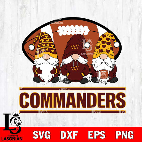 Washington Football Team Three Gnome Football File Cut, NFL SVG, Digital Download , CHRISTMAS Criucut , Silhouette