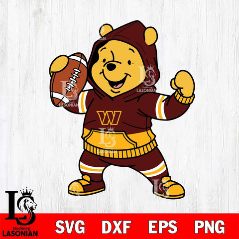 Washington Football Team Winnie The Pooh Disney Football Christmas File Cut, NFL SVG DXF EPS PNG FILE, Digital Download , Criucut , Silhouette