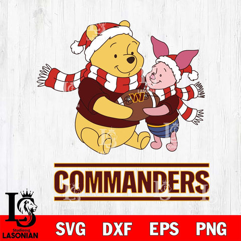 Washington Football Team Winnie the Pooh & Piglet Football Cricut,Christmas SVG DXF EPS PNG FILE, Digital Download,Instant Download, Silhouette