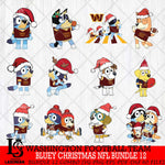 Washington Football Team  Bluey Christmas NFL Bundle 12 SVG Svg Eps Dxf Png File, Digital Download, Instant Download