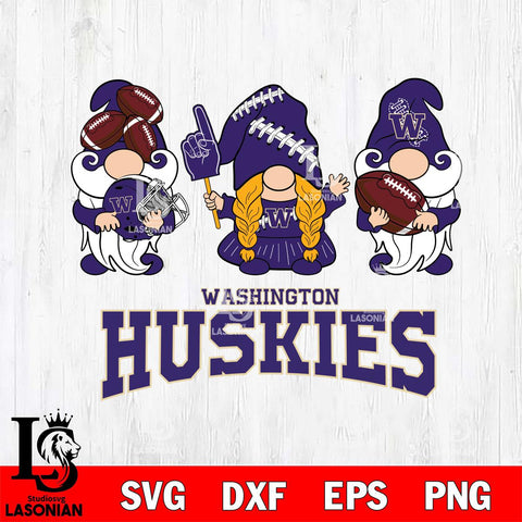 Washington Huskies 3 Gnomes Football Svg Eps Dxf Png File, Digital Download, Instant Download