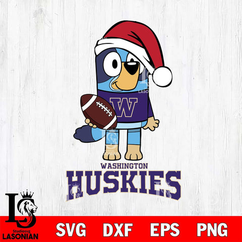 Washington Huskies Bluey Christmas Svg Eps Dxf Png File, Digital Download