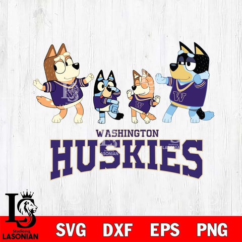 Washington Huskies Bluey Dance Squats Svg Eps Dxf Png File, Digital Download, Instant Download