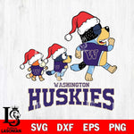Washington Huskies Bluey Family Christmas Svg Eps Dxf Png File, Digital Download