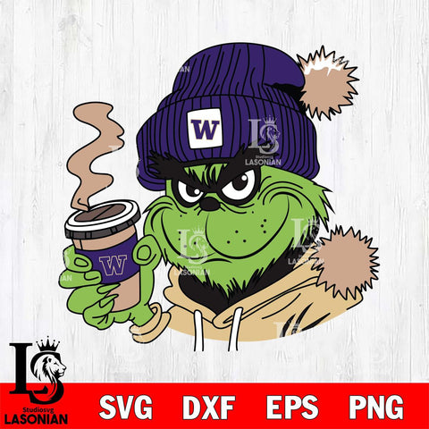 Washington Huskies Boujee Grinch 4 Svg Eps Dxf Png File, Digital Download, Instant Download