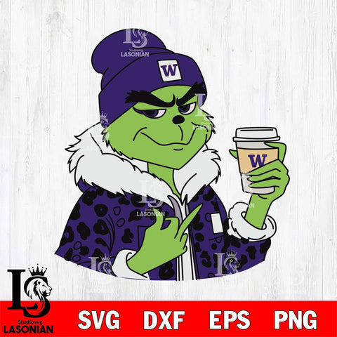 Washington Huskies Boujee Grinch 7 Svg Eps Dxf Png File, Digital Download, Instant Download