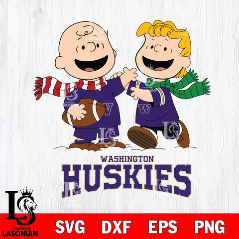 Washington Huskies Charlie Brown & Linus Football Cricut,Christmas SVG DXF EPS PNG FILE, NCAA Digital Download,Instant Download, Silhouette