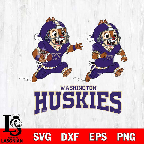 Washington Huskies Chip & Dale Football Cricut,Christmas SVG DXF EPS PNG FILE, NCAA Digital Download,Instant Download, Silhouette