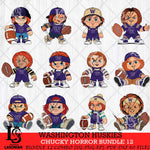 Washington Huskies Chucky Horror Bundle 12 SVG Eps Dxf Png File, Bundle NCAA svg, Digital Download, Instant Download
