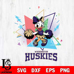 Washington Huskies Cute Daisy Duck Cheerleader SVG DXF EPS PNG FILE, NCAA File Cut,Digital Download,Instant Download