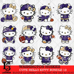 Washington Huskies Cute Hello Kitty Bundle 12 SVG Eps Dxf Png File, NCAA Bundle svg, Digital Download, Instant Download