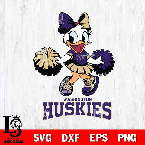 Washington Huskies Daisy Duck Cheerleader Disney, Svg Eps Dxf Png File, Digital Download
