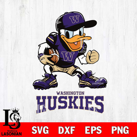 Washington Huskies Donal Duck Disney, Svg Eps Dxf Png File, Digital Download