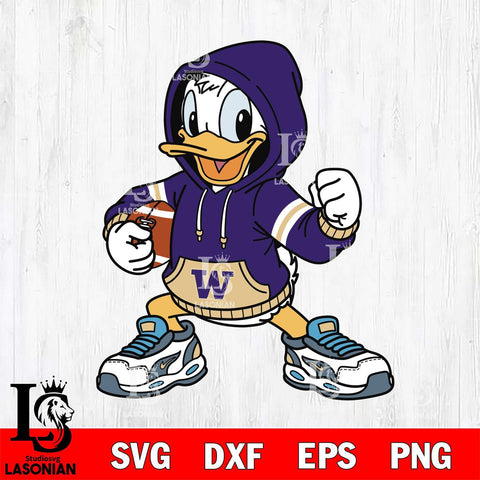 Washington Huskies Donald Duck Disney Christmas File Cut, NCAA SVG DXF EPS PNG FILE, Digital Download , Criucut , Silhouette