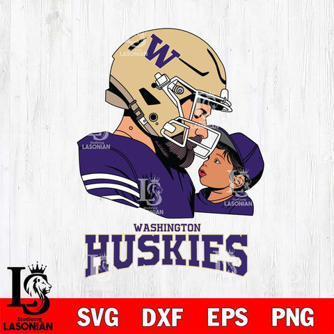 Washington Huskies Father And Child Rugby SVG DXF EPS PNG FILE,NCAA SVG, Father day Digital Download,Instant Download, Silhouette
