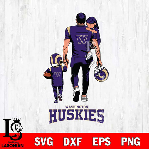 Washington Huskies Father And Son Football SVG DXF EPS PNG FILE,NCAA SVG, Father day Digital Download,Instant Download, Silhouette