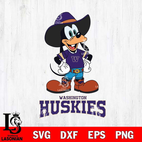Washington Huskies Goofy Cowboy Sport SVG DXF EPS PNG FILE,NCAA svg ,Football Digital Download,Instant Download, Silhouette