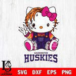 Washington Huskies Hello Kitty Horror Svg Eps Dxf Png File, Digital Download