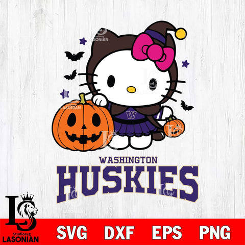 Washington Huskies Hello Kitty Horror 1 Svg Eps Dxf Png File, Digital Download