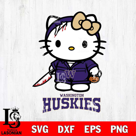 Washington Huskies Hello Kitty Horror 5 Svg Eps Dxf Png File, Digital Download