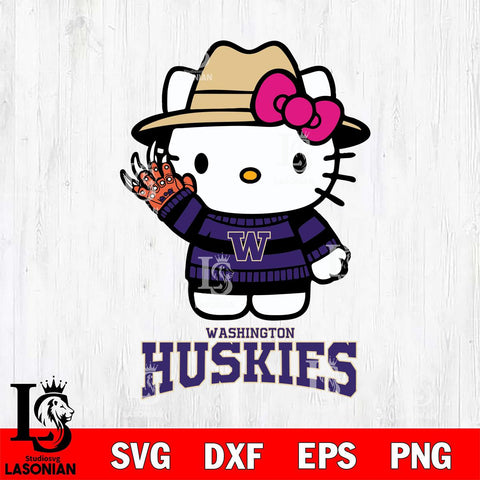 Washington Huskies Hello Kitty Horror 6 Svg Eps Dxf Png File, Digital Download