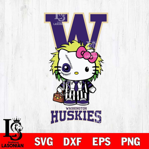 Washington Huskies Hello Kitty Horror 8 Svg Eps Dxf Png File, Digital Download