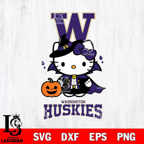 Washington Huskies Hello Kitty Horror 9 Svg Eps Dxf Png File, Digital Download