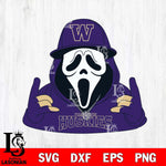 Washington Huskies Horror Character Ghostface Sport Svg Eps Dxf Png File, NCAA svg, Digital Download, Instant Download