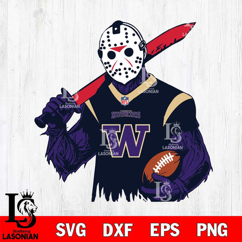 Washington Huskies Jason Voorhees Horror 11 Svg Eps Dxf Png File, NCAA svg, Digital Download, Instant Download
