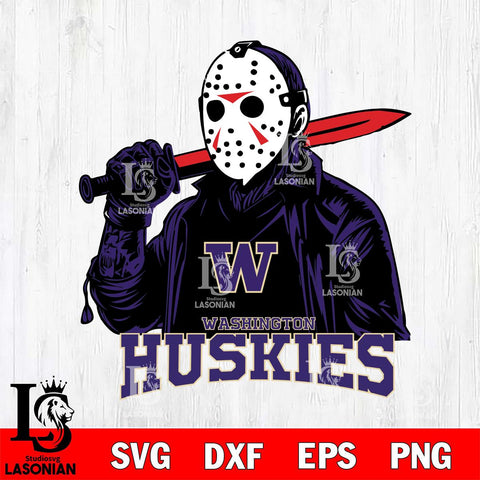Washington Huskies Jason Voorhees Horror 12 Svg Eps Dxf Png File, NCAA svg, Digital Download, Instant Download