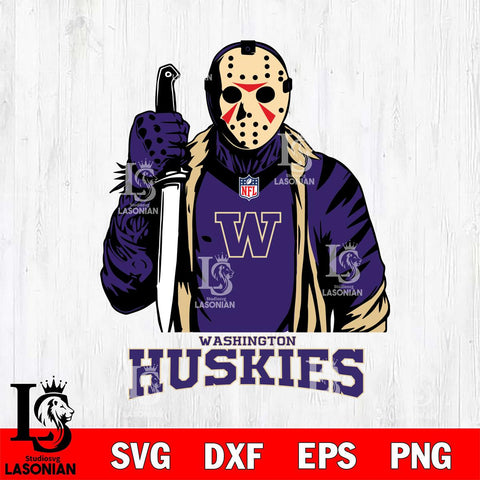 Washington Huskies Jason Voorhees Horror 3 Svg Eps Dxf Png File, NCAA svg, Digital Download, Instant Download
