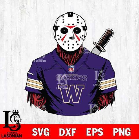 Washington Huskies Jason Voorhees Horror 4 Svg Eps Dxf Png File, NCAA svg, Digital Download, Instant Download