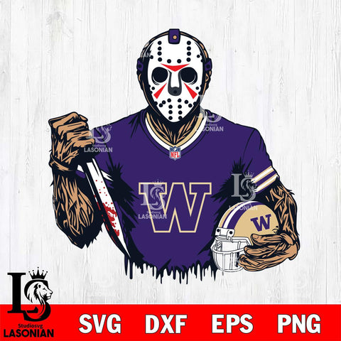Washington Huskies Jason Voorhees Horror 5 Svg Eps Dxf Png File, NCAA svg, Digital Download, Instant Download