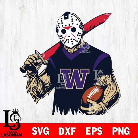 Washington Huskies Jason Voorhees Horror Halloween 2 Svg Eps Dxf Png File, NCAA svg, Digital Download, Instant Download