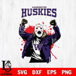 Washington Huskies Jason Voorhees Horror Halloween 3 Svg Eps Dxf Png File, NCAA svg, Digital Download, Instant Download