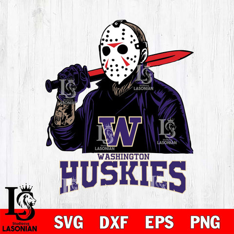 Washington Huskies Jason Voorhees Horror Halloween Svg Eps Dxf Png File, NCAA svg, Digital Download, Instant Download