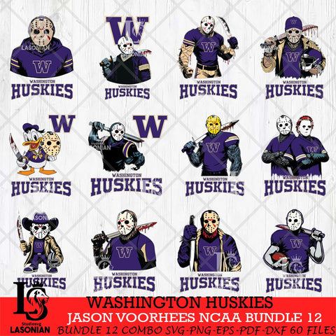Washington Huskies Jason Voorhees NCAA Bundle 12 SVG Svg Eps Dxf Png File, Digital Download