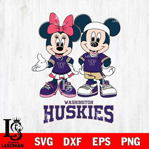 Washington Huskies Mickey And Minnie Football Svg Eps Dxf Png File, NCAA svg , Digital Download , Instant Download, Cricut File