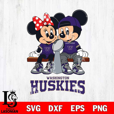 Washington Huskies Mickey And Minnie Football Champions Svg Eps Dxf Png File, NCAA svg , Digital Download , Instant Download, Cricut File