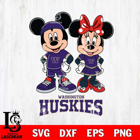 Washington Huskies Mickey And Minnie Rugby Svg Eps Dxf Png File, NCAA svg , Digital Download , Instant Download, Cricut File