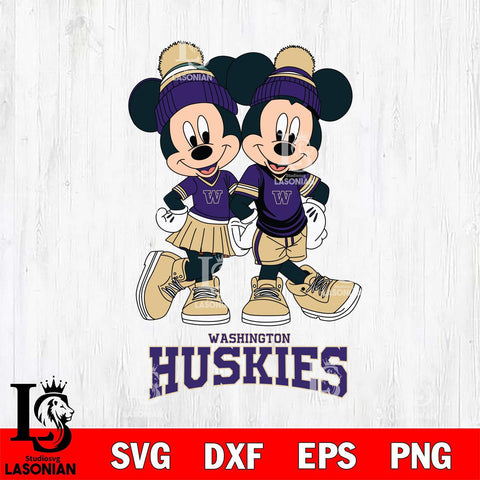 Washington Huskies Mickey Minnie Valentine Football Svg Eps Dxf Png File, NCAA svg , Digital Download , Instant Download, Cricut File