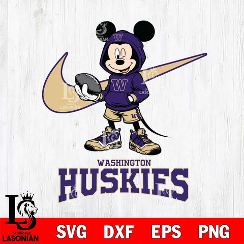 Washington Huskies Mikey Mouse Disney NIKE, Svg Eps Dxf Png File, Digital Download