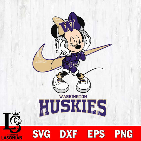 Washington Huskies Minnie Mouse Dancing NIKE, Svg Eps Dxf Png File, Digital Download